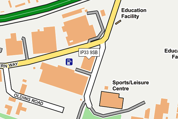 IP33 9SB map - OS OpenMap – Local (Ordnance Survey)