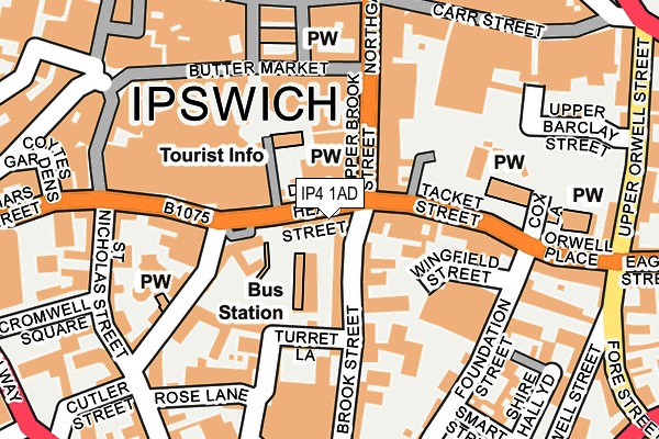 IP4 1AD map - OS OpenMap – Local (Ordnance Survey)
