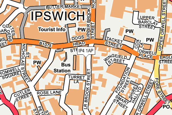 IP4 1AP map - OS OpenMap – Local (Ordnance Survey)