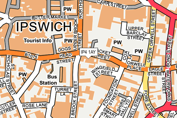 IP4 1AY map - OS OpenMap – Local (Ordnance Survey)