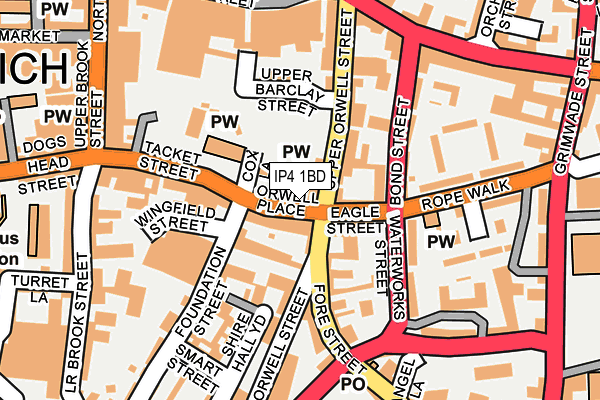 IP4 1BD map - OS OpenMap – Local (Ordnance Survey)