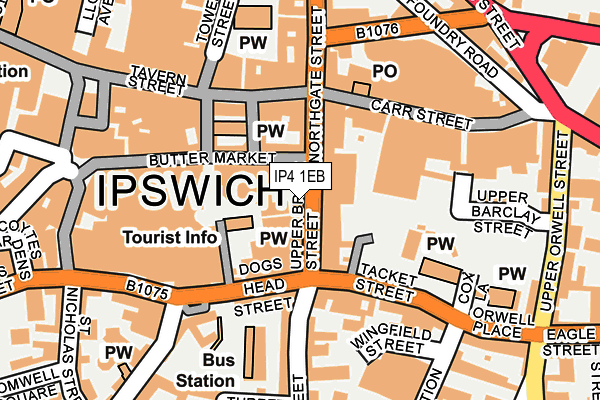 IP4 1EB map - OS OpenMap – Local (Ordnance Survey)