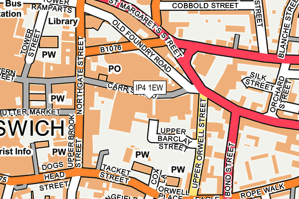 IP4 1EW map - OS OpenMap – Local (Ordnance Survey)