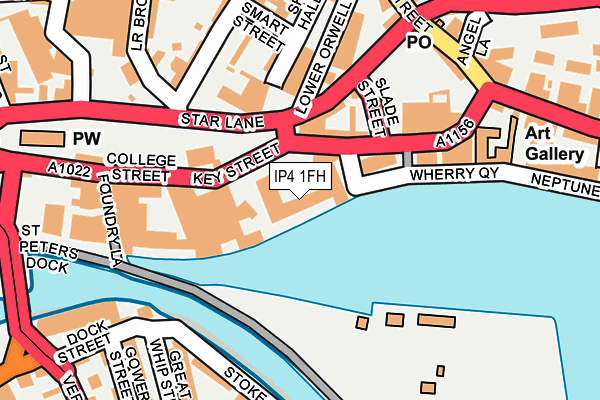 IP4 1FH map - OS OpenMap – Local (Ordnance Survey)