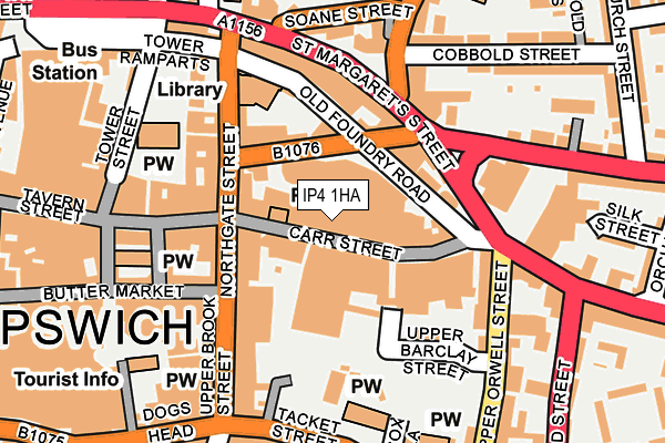 IP4 1HA map - OS OpenMap – Local (Ordnance Survey)