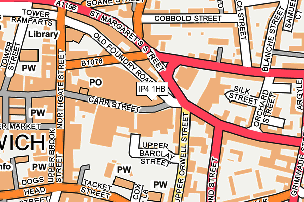 IP4 1HB map - OS OpenMap – Local (Ordnance Survey)