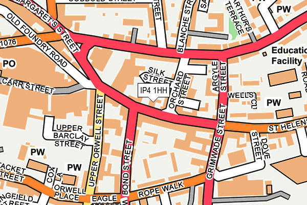IP4 1HH map - OS OpenMap – Local (Ordnance Survey)