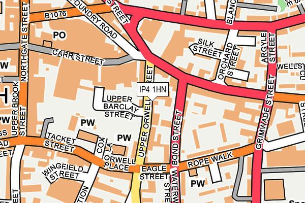 IP4 1HN map - OS OpenMap – Local (Ordnance Survey)