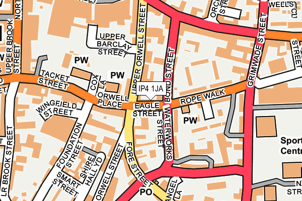 IP4 1JA map - OS OpenMap – Local (Ordnance Survey)