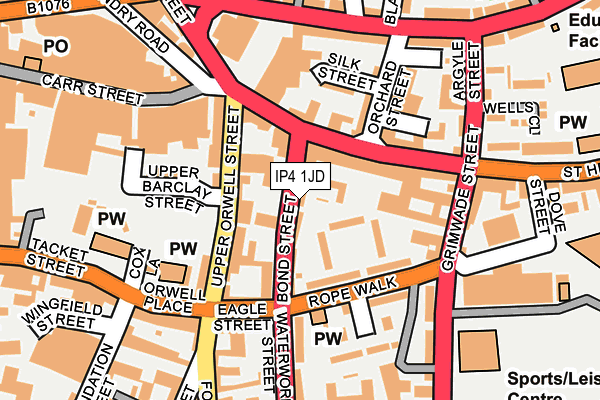IP4 1JD map - OS OpenMap – Local (Ordnance Survey)