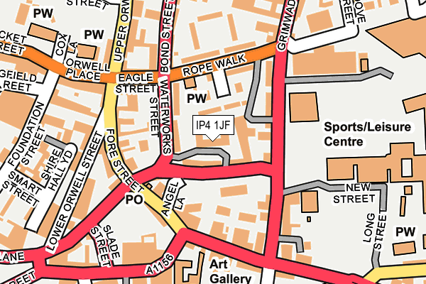 IP4 1JF map - OS OpenMap – Local (Ordnance Survey)