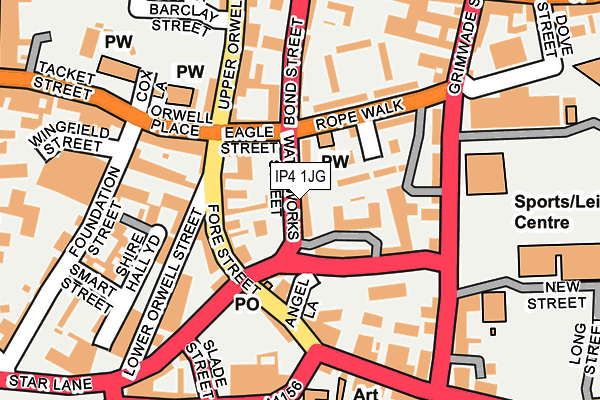 IP4 1JG map - OS OpenMap – Local (Ordnance Survey)