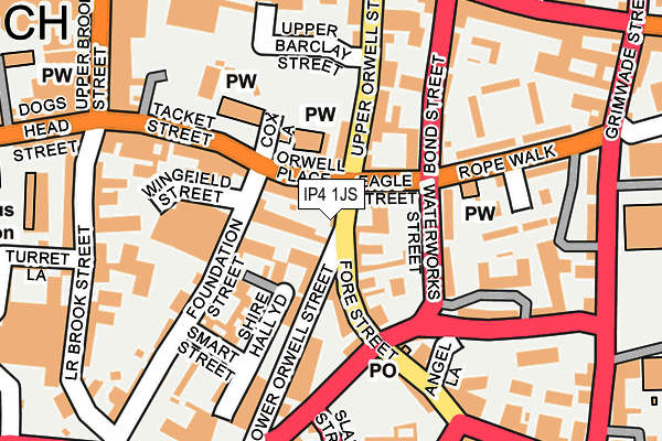 IP4 1JS map - OS OpenMap – Local (Ordnance Survey)