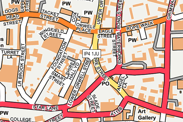 IP4 1JU map - OS OpenMap – Local (Ordnance Survey)