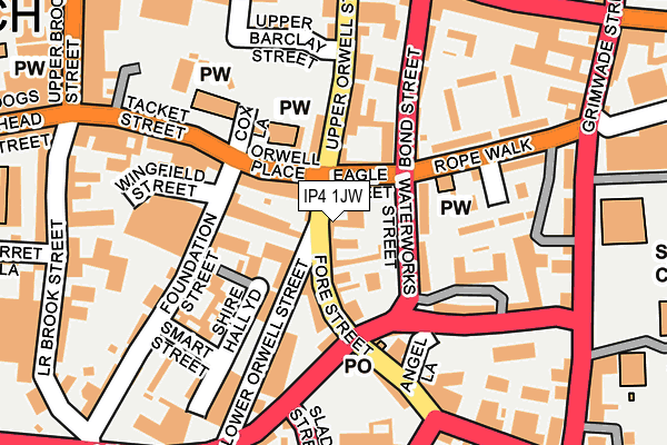 IP4 1JW map - OS OpenMap – Local (Ordnance Survey)