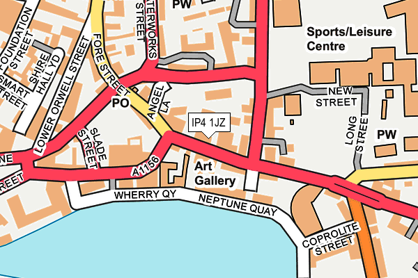 IP4 1JZ map - OS OpenMap – Local (Ordnance Survey)