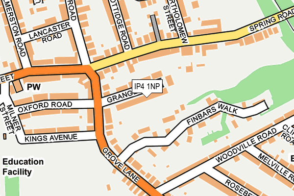 IP4 1NP map - OS OpenMap – Local (Ordnance Survey)