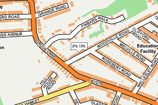 IP4 1PA map - OS OpenMap – Local (Ordnance Survey)