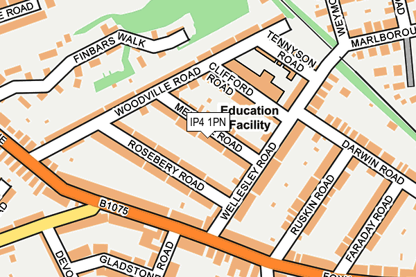 IP4 1PN map - OS OpenMap – Local (Ordnance Survey)
