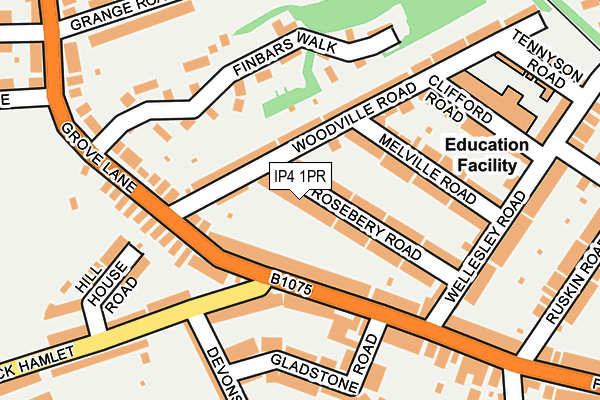 IP4 1PR map - OS OpenMap – Local (Ordnance Survey)