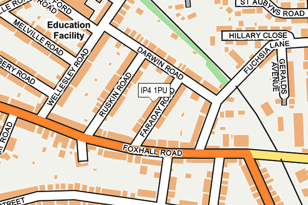 IP4 1PU map - OS OpenMap – Local (Ordnance Survey)