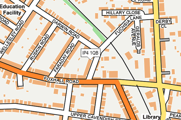 IP4 1QB map - OS OpenMap – Local (Ordnance Survey)
