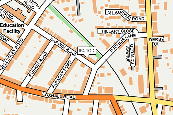 IP4 1QD map - OS OpenMap – Local (Ordnance Survey)