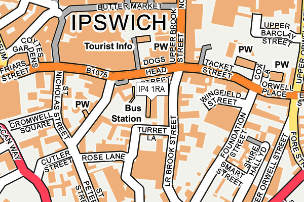 IP4 1RA map - OS OpenMap – Local (Ordnance Survey)