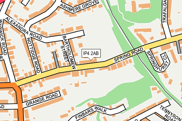 IP4 2AB map - OS OpenMap – Local (Ordnance Survey)