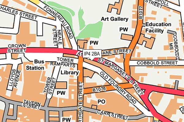 IP4 2BA map - OS OpenMap – Local (Ordnance Survey)