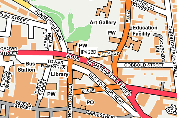 IP4 2BD map - OS OpenMap – Local (Ordnance Survey)