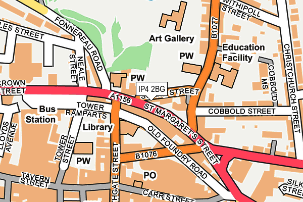 IP4 2BG map - OS OpenMap – Local (Ordnance Survey)
