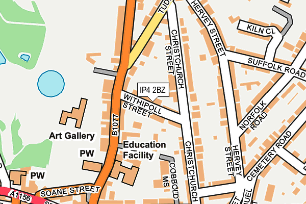 IP4 2BZ map - OS OpenMap – Local (Ordnance Survey)