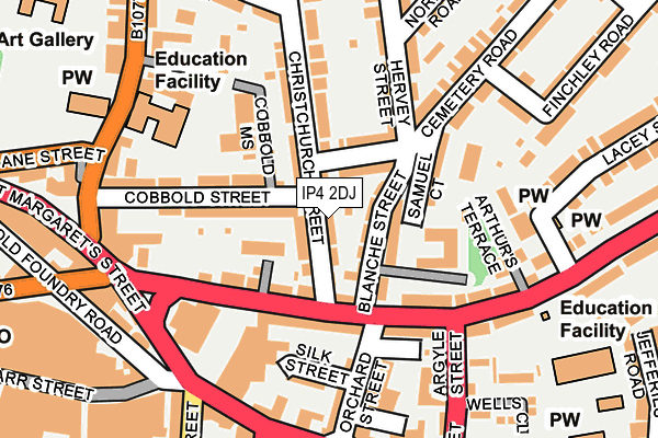 IP4 2DJ map - OS OpenMap – Local (Ordnance Survey)