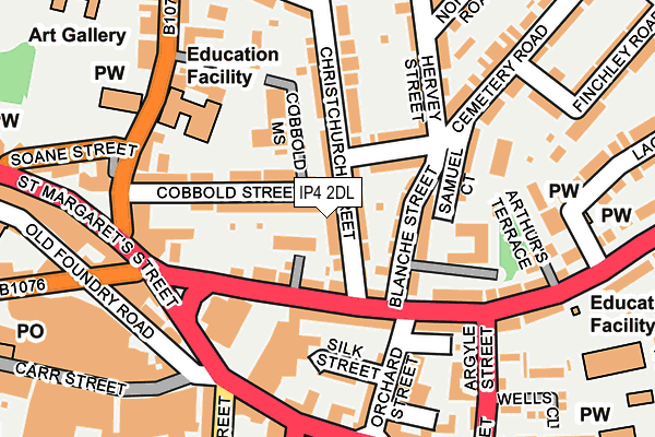 IP4 2DL map - OS OpenMap – Local (Ordnance Survey)