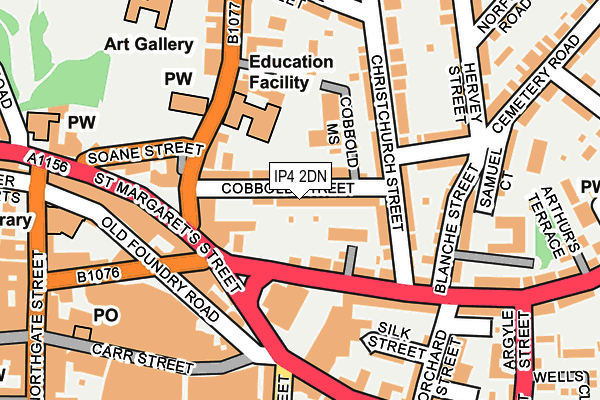 IP4 2DN map - OS OpenMap – Local (Ordnance Survey)