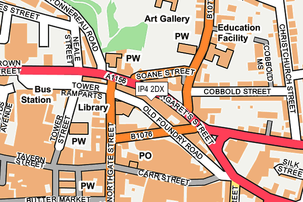 IP4 2DX map - OS OpenMap – Local (Ordnance Survey)