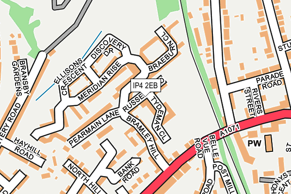 IP4 2EB map - OS OpenMap – Local (Ordnance Survey)