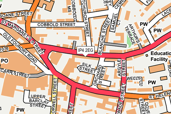 IP4 2EG map - OS OpenMap – Local (Ordnance Survey)