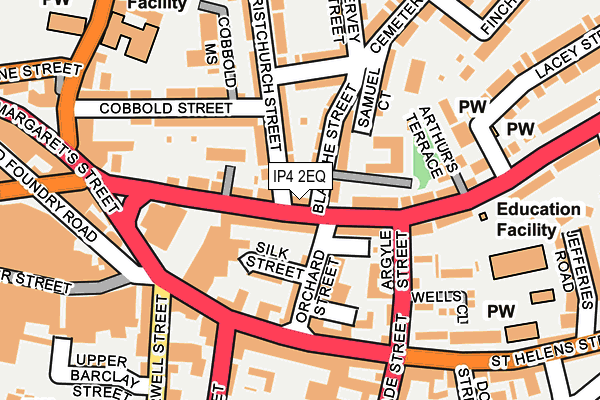 IP4 2EQ map - OS OpenMap – Local (Ordnance Survey)