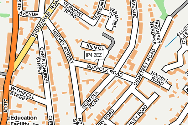 IP4 2EZ map - OS OpenMap – Local (Ordnance Survey)