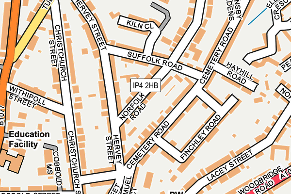 IP4 2HB map - OS OpenMap – Local (Ordnance Survey)