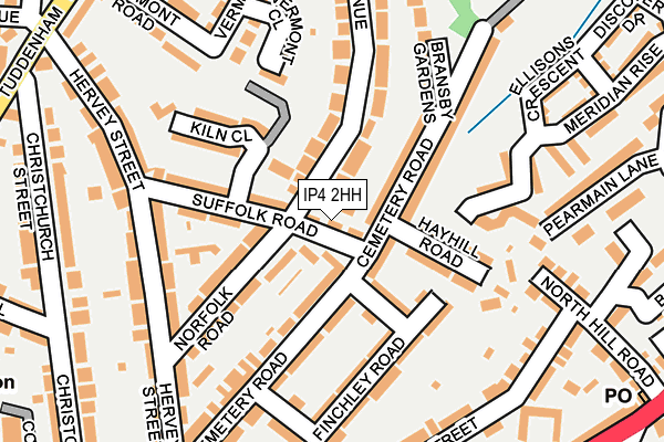 IP4 2HH map - OS OpenMap – Local (Ordnance Survey)