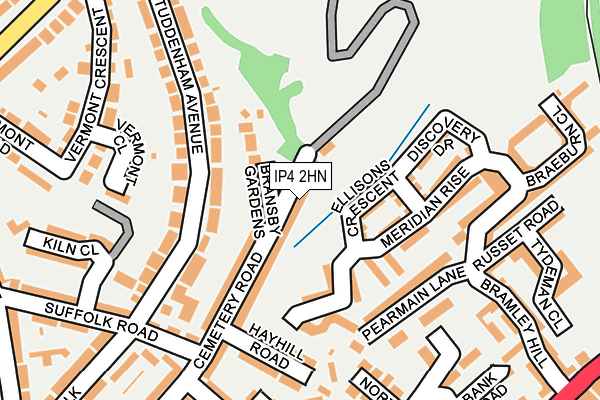 IP4 2HN map - OS OpenMap – Local (Ordnance Survey)