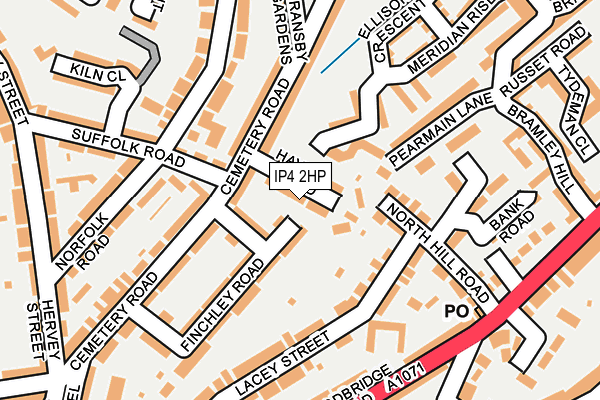 IP4 2HP map - OS OpenMap – Local (Ordnance Survey)