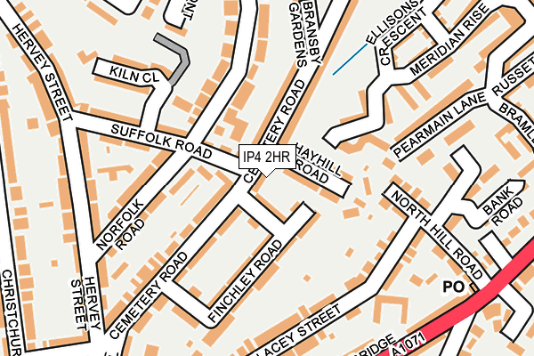 IP4 2HR map - OS OpenMap – Local (Ordnance Survey)