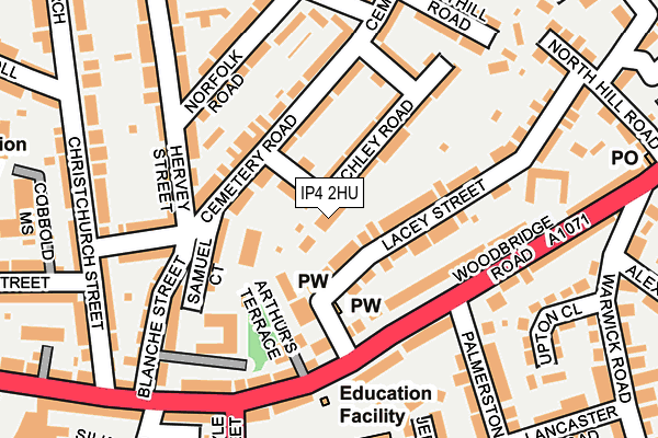 IP4 2HU map - OS OpenMap – Local (Ordnance Survey)