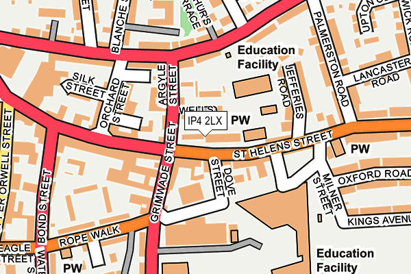 IP4 2LX map - OS OpenMap – Local (Ordnance Survey)