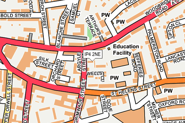 IP4 2NE map - OS OpenMap – Local (Ordnance Survey)