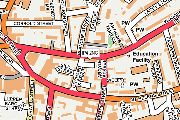 IP4 2NG map - OS OpenMap – Local (Ordnance Survey)